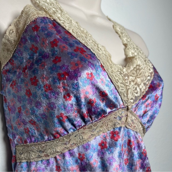 Women y2k Cami Top Medium‎ Purple Lace Fairy Ethereal Coquette Dainty Floral - Picture 5 of 9